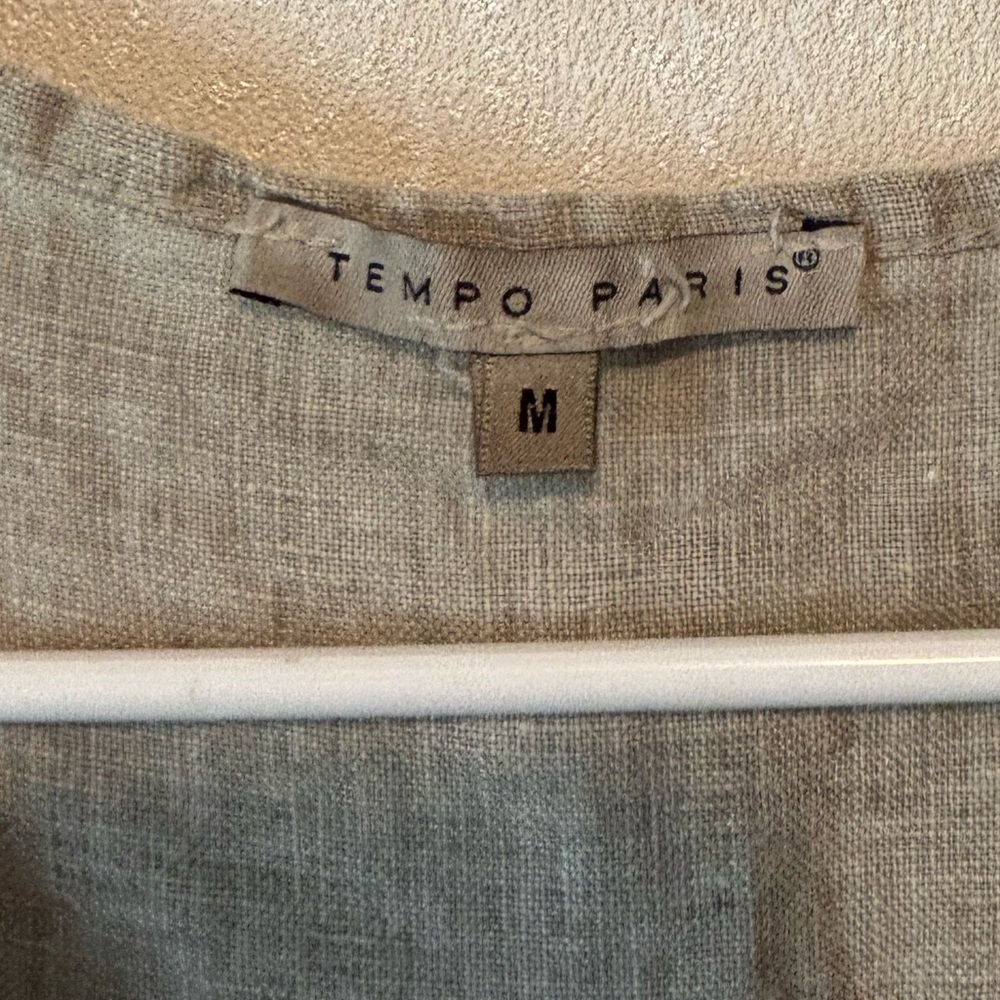Tempo Paris | 100% Linen 3/4 Short sleeve | Made in Italy | M - Picture 5 of 6